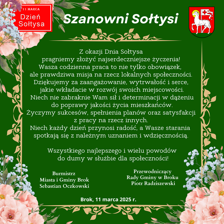 Życzenia z okazji Dnia Sołtysa