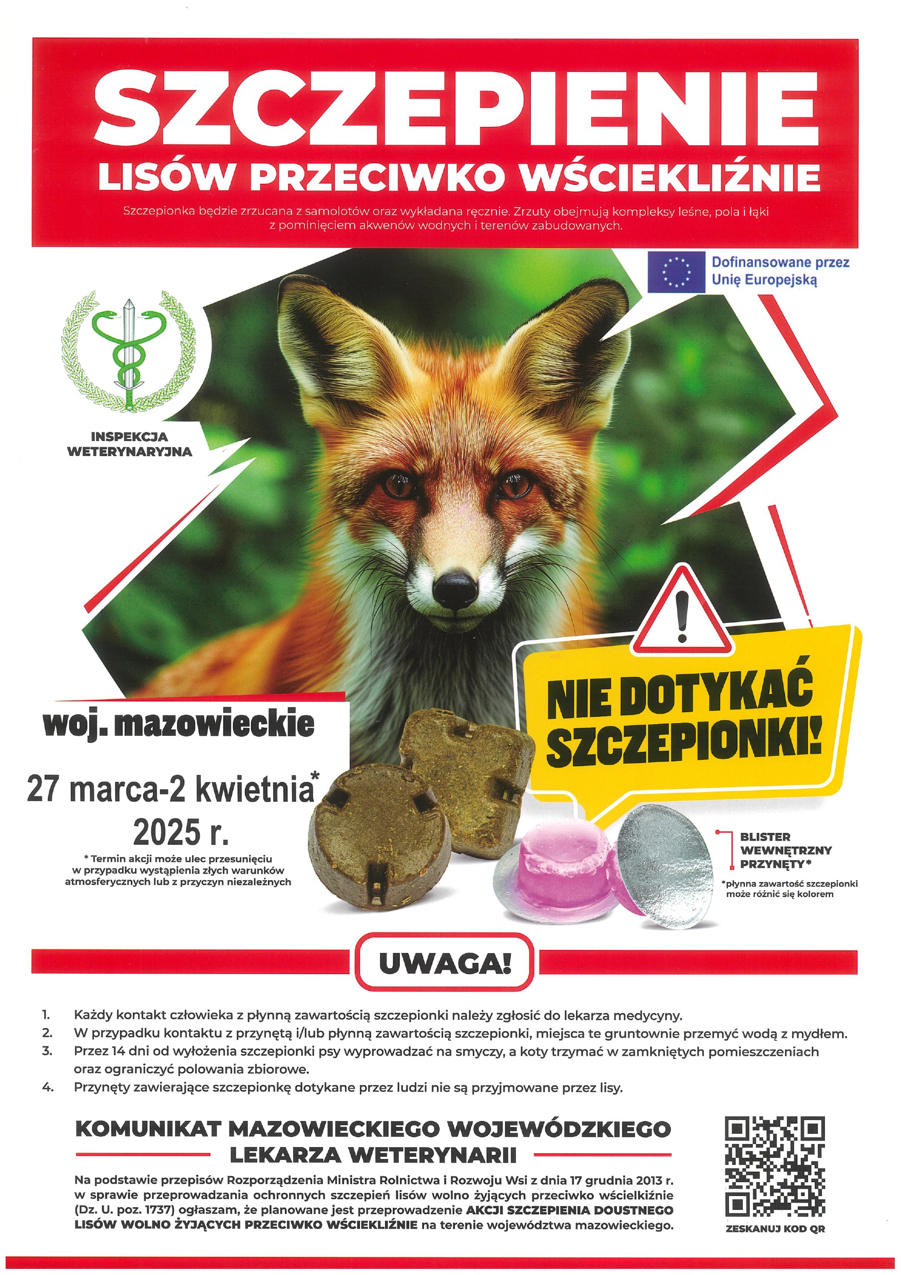 Informacja o szczepieniu lisów