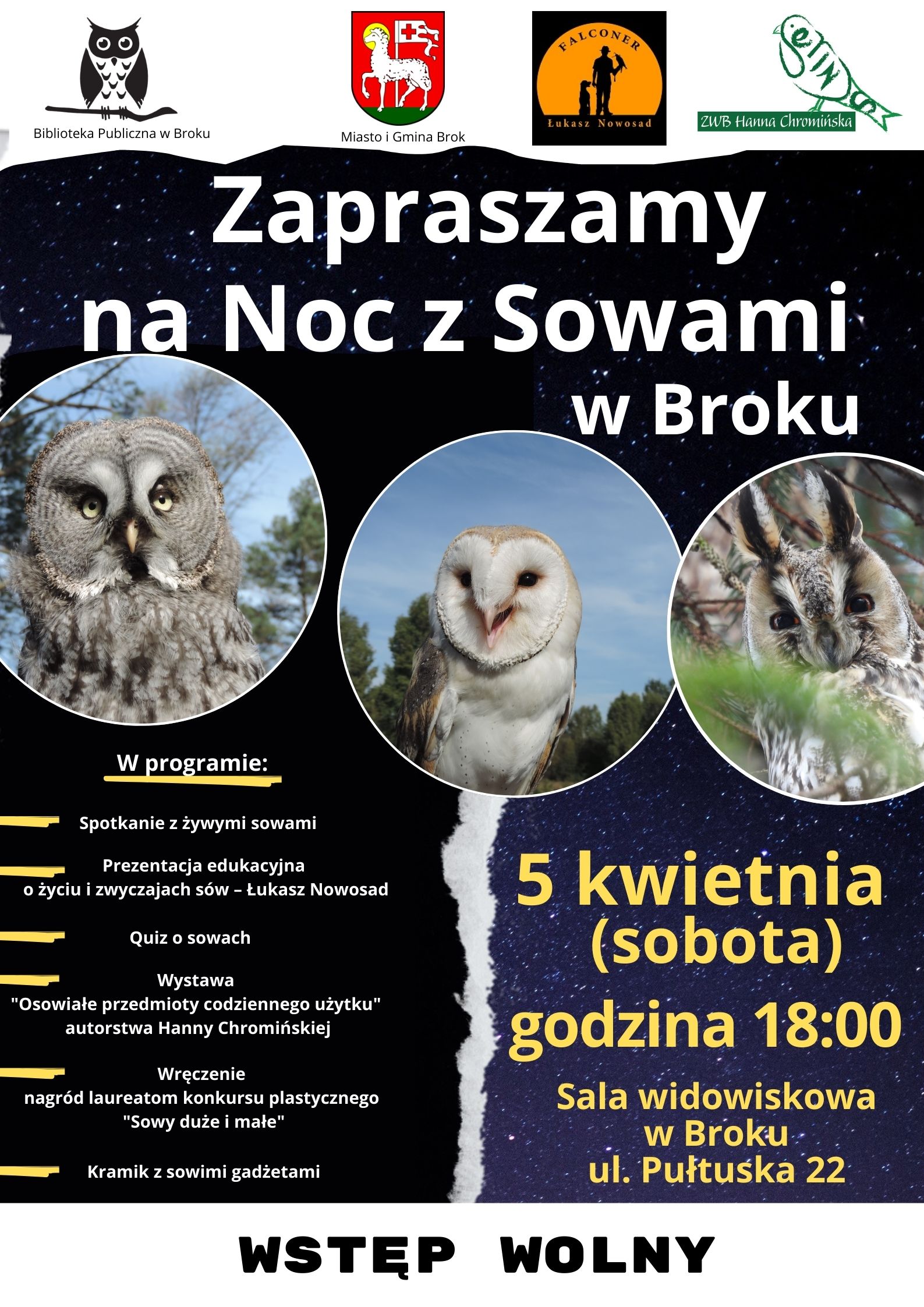 Plakat Noc z sowami