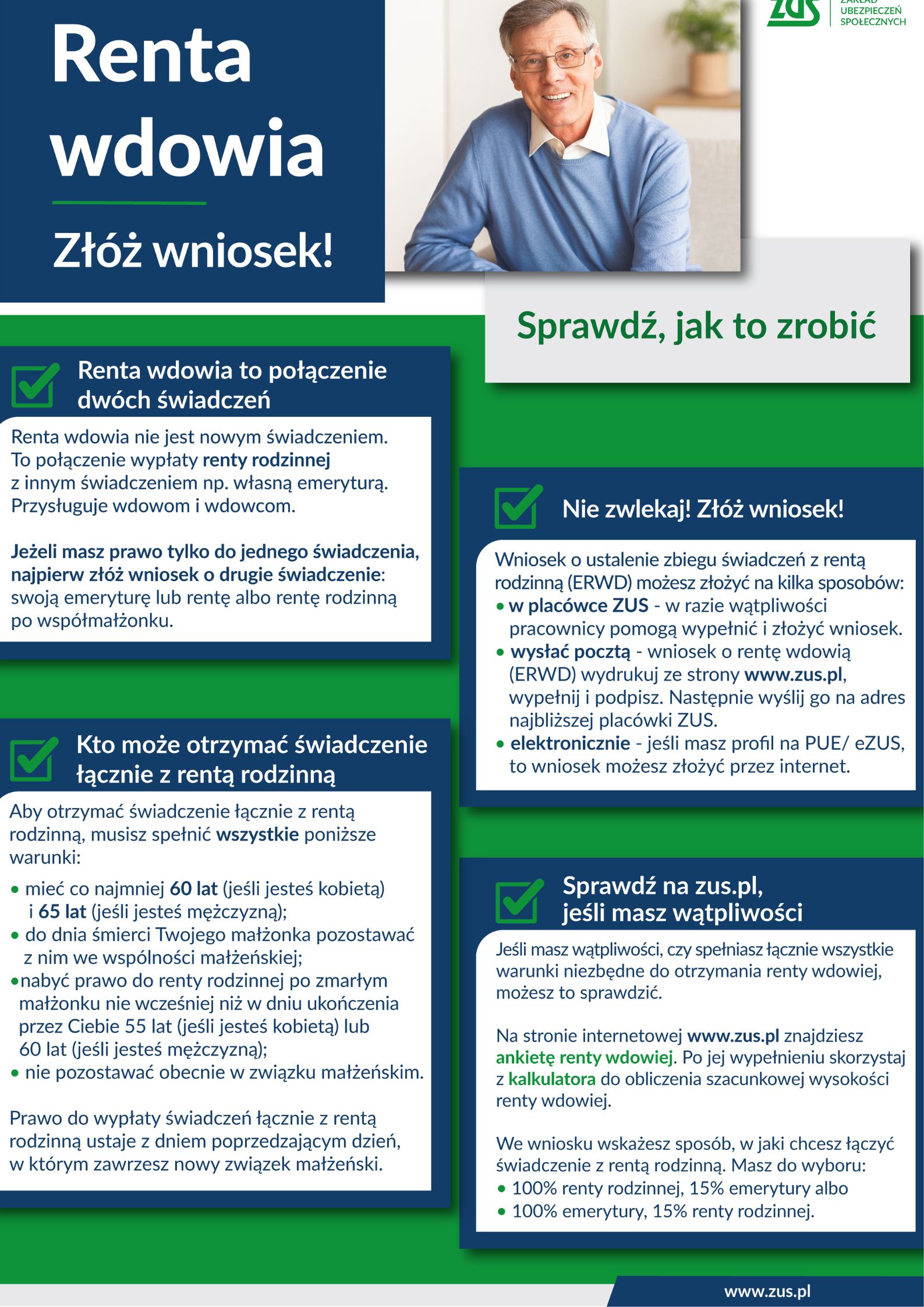 Ogólnopolska kampania informacyjna Zakładu Ubezpieczeń Społecznych na temat tzw. renty wdowiej