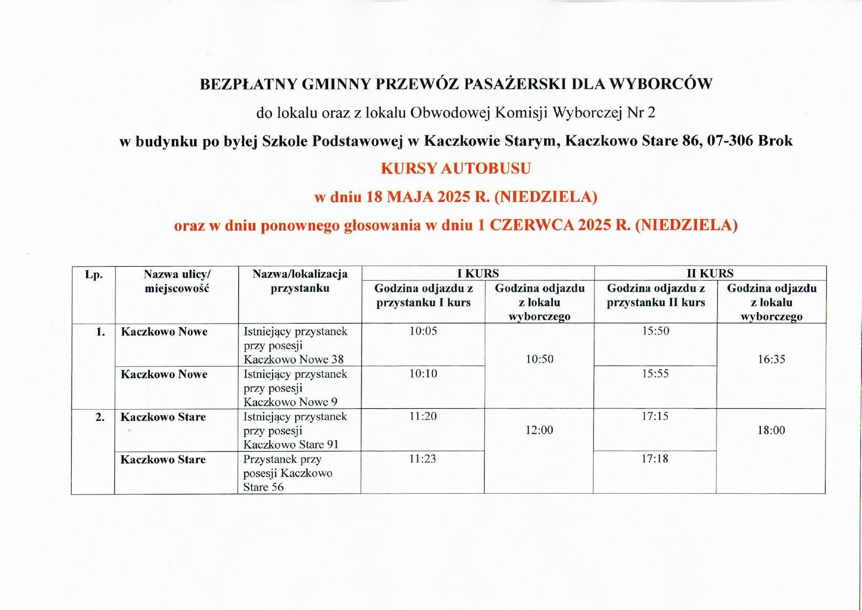 Rozkład jazdy autobus&oacute;w 