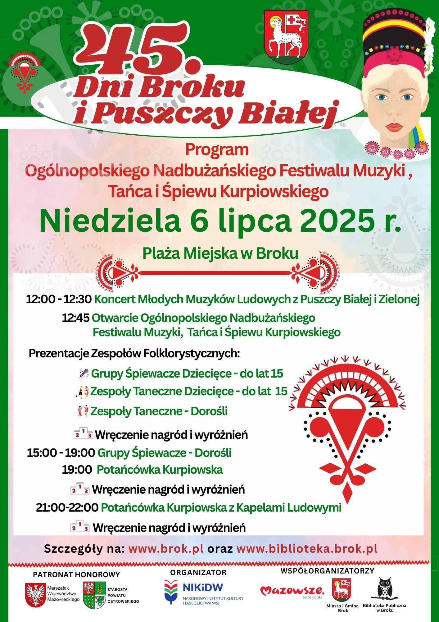 Lista zespołów na Festiwal Kurpiowski