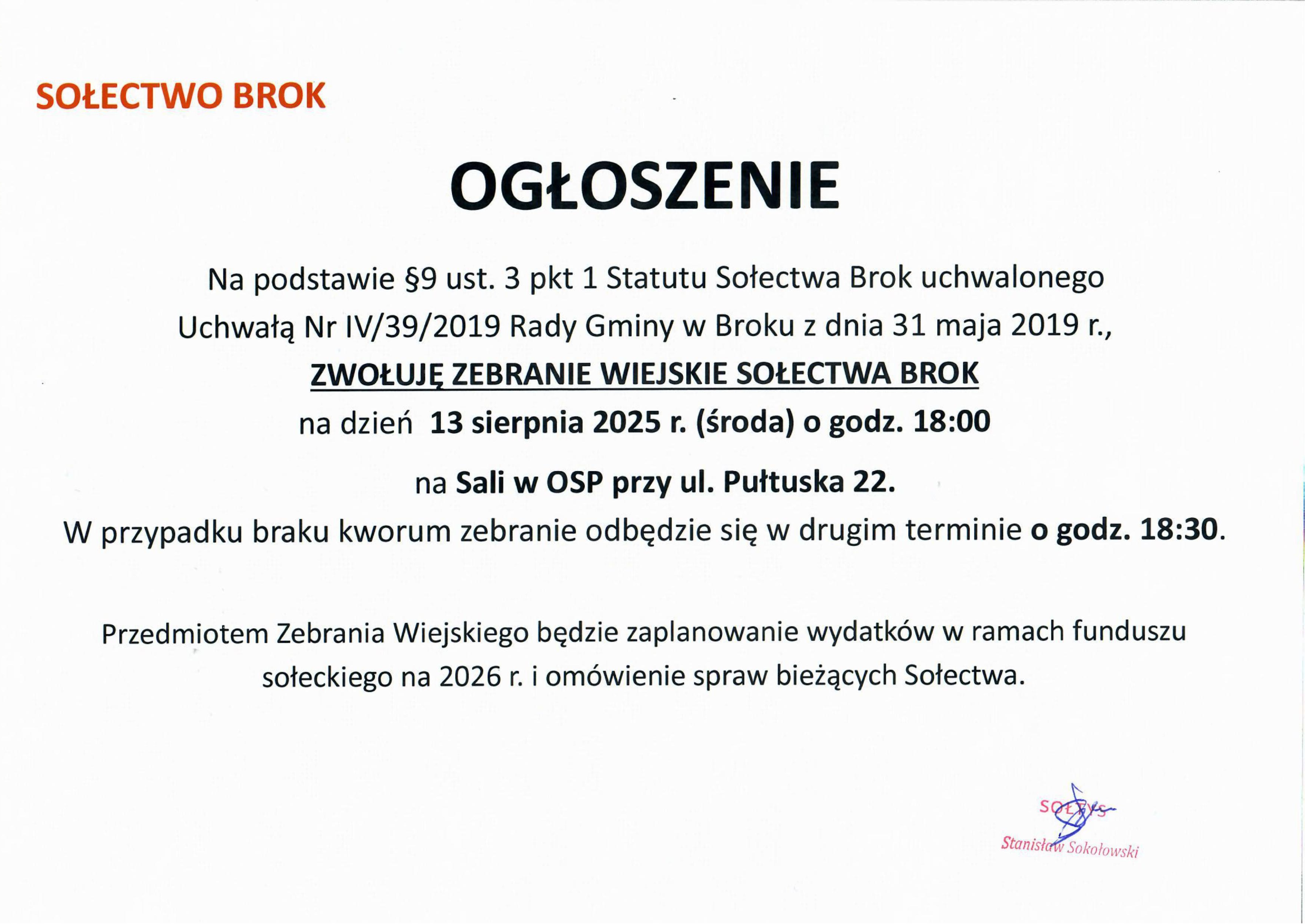 ogłoszenie