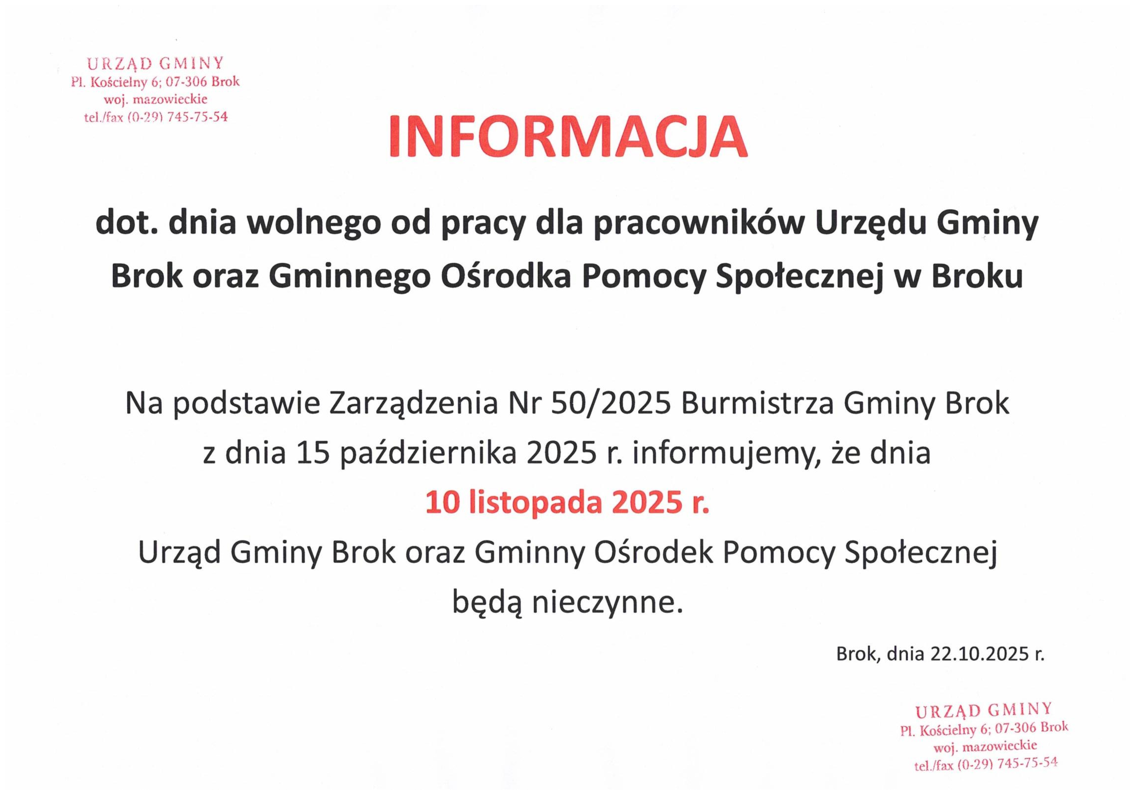 Ważna informacja