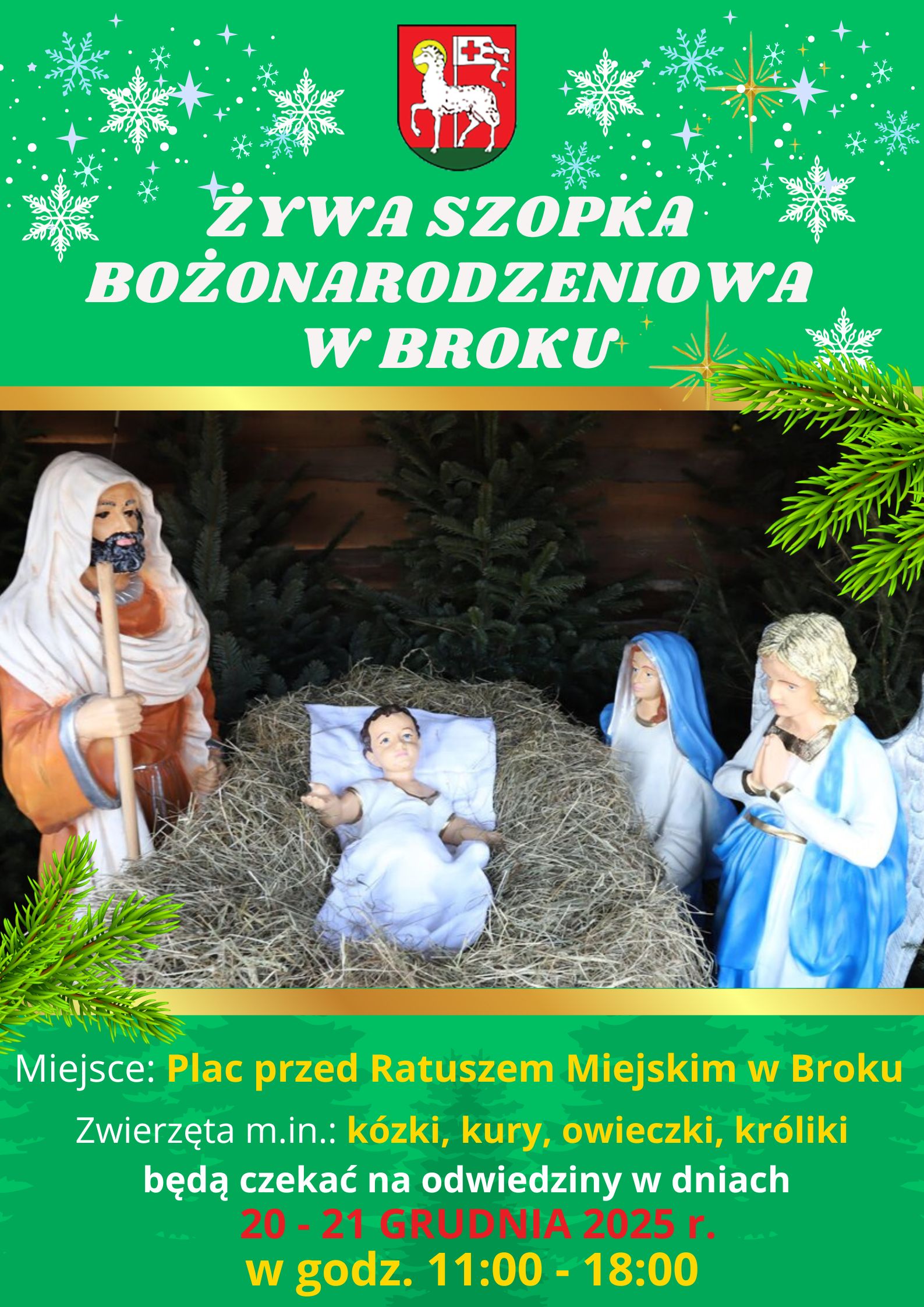 Żywa Szopka Bożonarodzeniowa przed Ratuszem w Broku