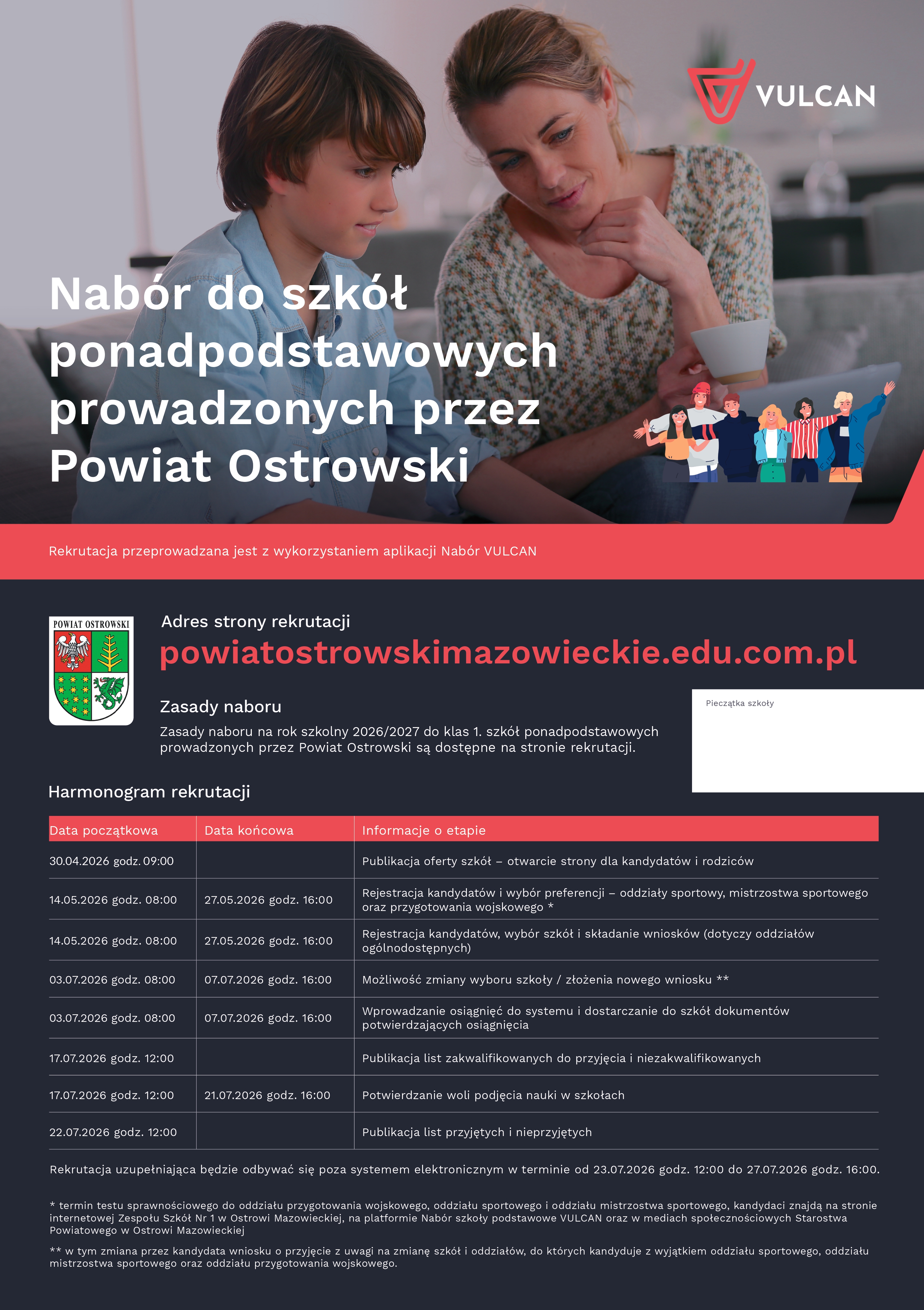 Rekrutacja na rok szkolny 2026/2027
