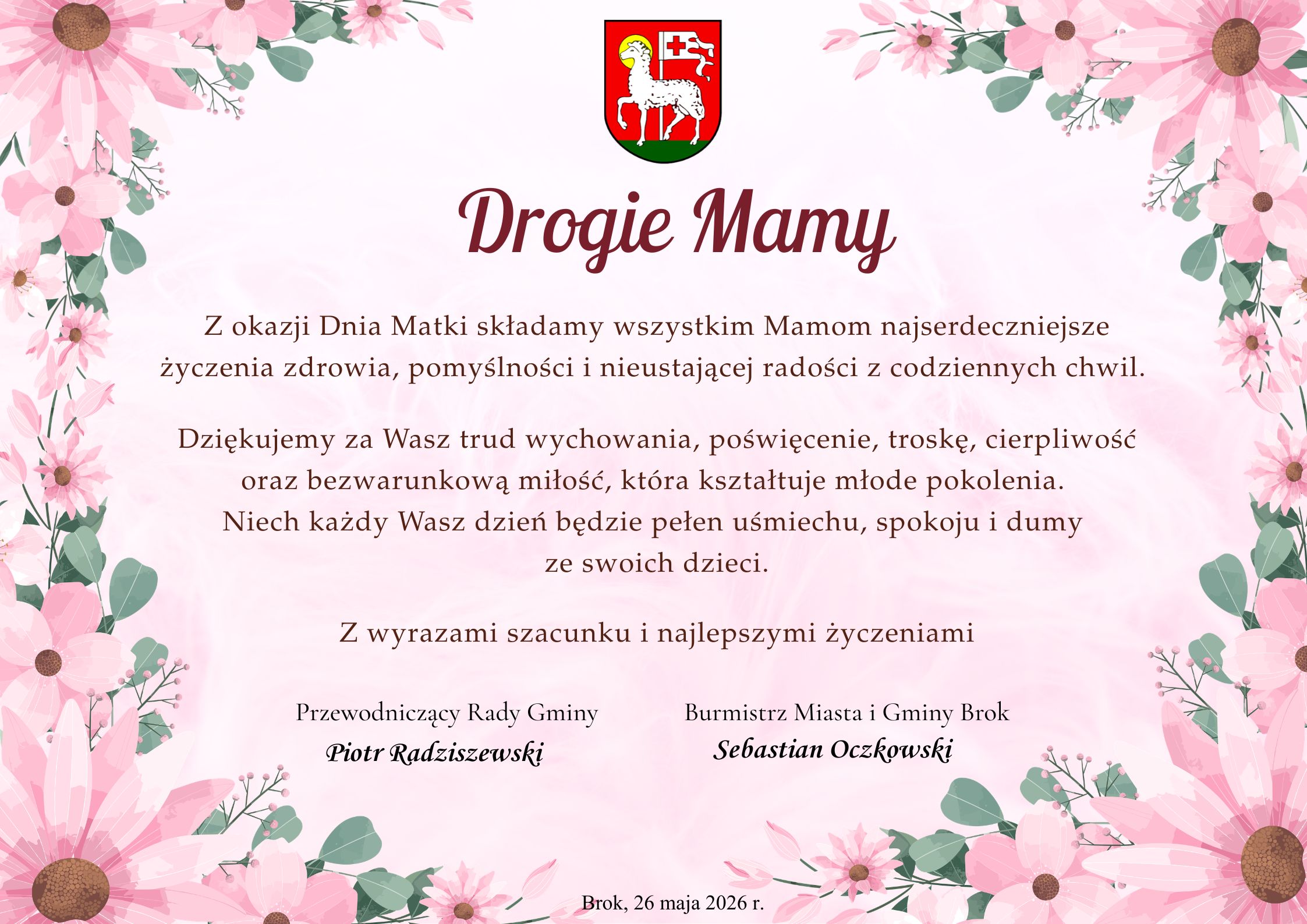 Życzenia z okazji Dnia Matki